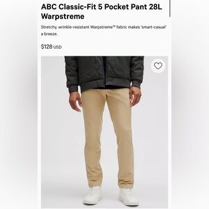 Lululemon Mens ABC Classic Fit 5 Pocket Pant Warpstreme